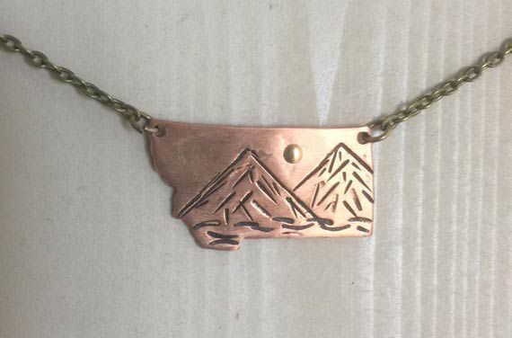 Copper Montana Mountains necklace